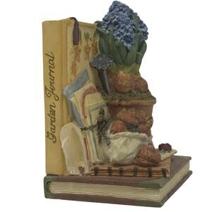 Vintage 90s Garden Bookend Gardening Theme Floral Decor